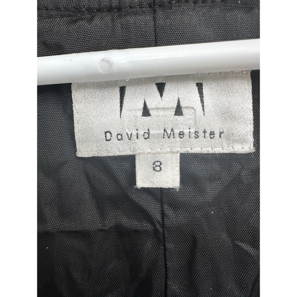 David Meister Black LInen Sleeveless Sheath Dress w/ Contrast Stitching Sz 8‎ - Picture 2 of 5